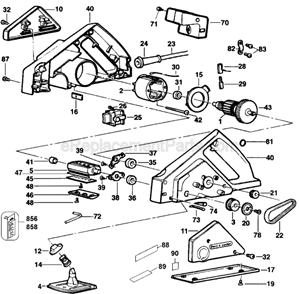 Page A Diagram and Parts List for 7696 Type 3 Black and Decker Planer Jointer